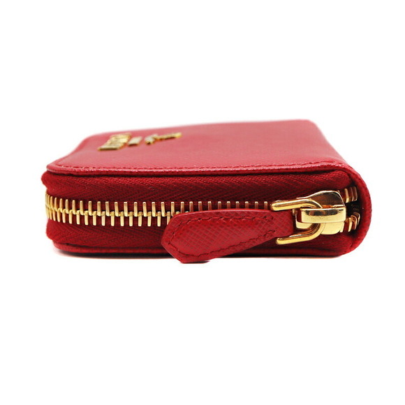Prada Compact Wallet Red Leather - Picture 4 of 8